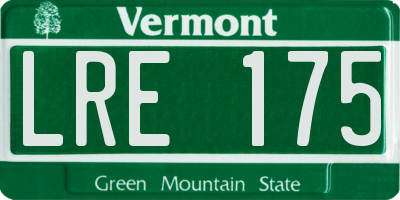 VT license plate LRE175