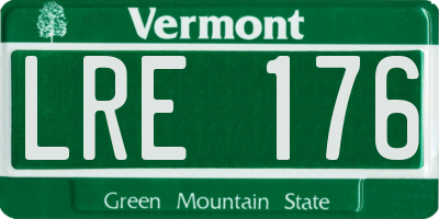 VT license plate LRE176