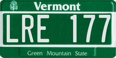 VT license plate LRE177