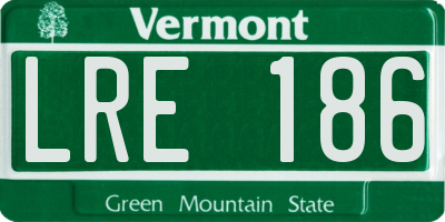 VT license plate LRE186