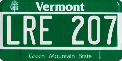 VT license plate LRE207