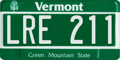 VT license plate LRE211