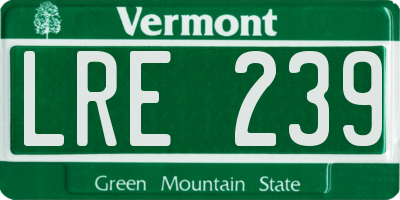 VT license plate LRE239