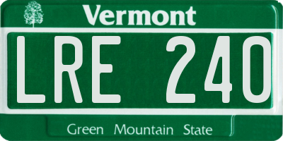 VT license plate LRE240