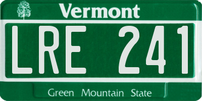 VT license plate LRE241