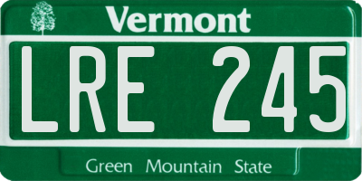 VT license plate LRE245