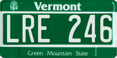 VT license plate LRE246