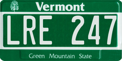 VT license plate LRE247