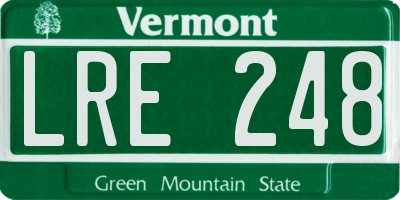 VT license plate LRE248