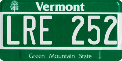 VT license plate LRE252