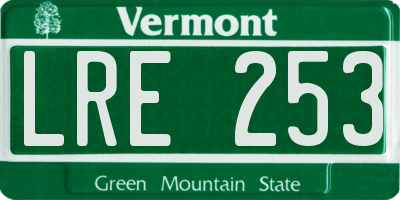VT license plate LRE253