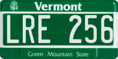VT license plate LRE256