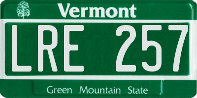 VT license plate LRE257