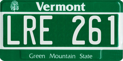 VT license plate LRE261