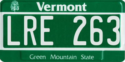 VT license plate LRE263