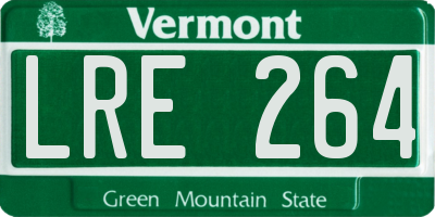 VT license plate LRE264
