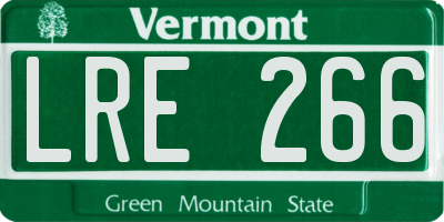 VT license plate LRE266