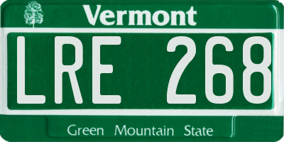 VT license plate LRE268