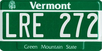VT license plate LRE272