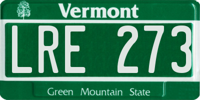 VT license plate LRE273