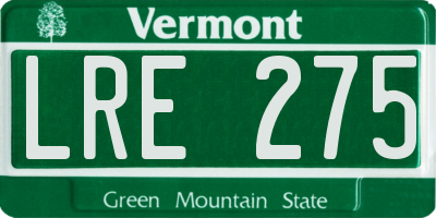 VT license plate LRE275