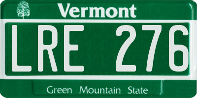 VT license plate LRE276