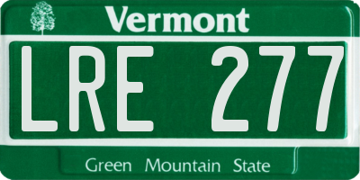 VT license plate LRE277