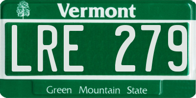 VT license plate LRE279