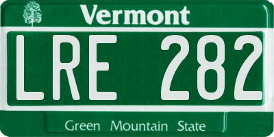 VT license plate LRE282