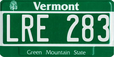 VT license plate LRE283