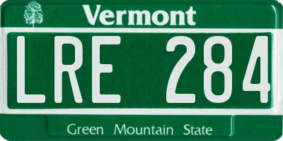 VT license plate LRE284