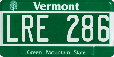 VT license plate LRE286