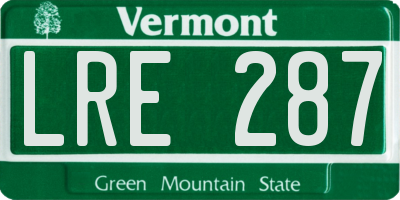VT license plate LRE287