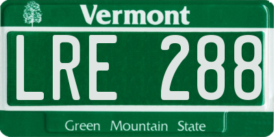 VT license plate LRE288