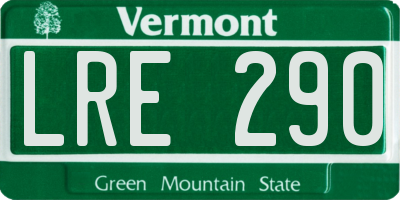 VT license plate LRE290