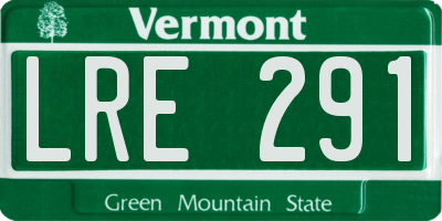 VT license plate LRE291