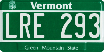 VT license plate LRE293