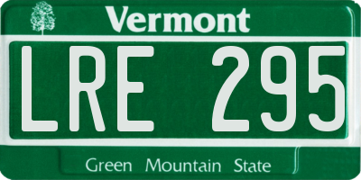 VT license plate LRE295