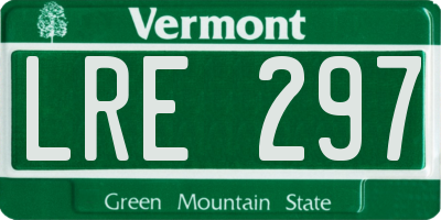 VT license plate LRE297