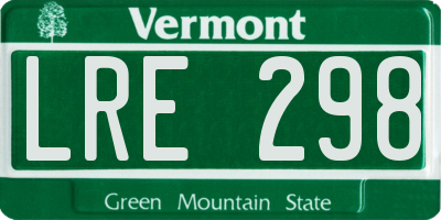 VT license plate LRE298