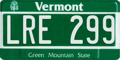 VT license plate LRE299