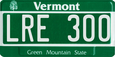 VT license plate LRE300