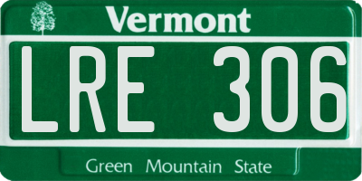 VT license plate LRE306