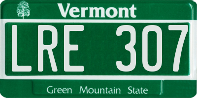 VT license plate LRE307