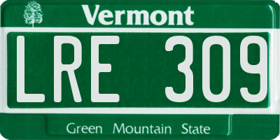 VT license plate LRE309