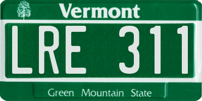 VT license plate LRE311