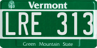 VT license plate LRE313