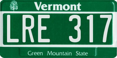 VT license plate LRE317