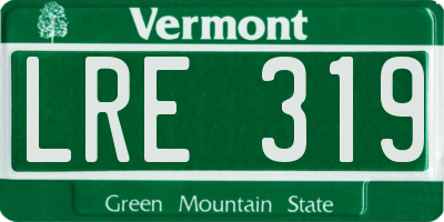 VT license plate LRE319