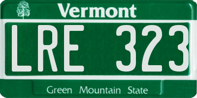 VT license plate LRE323
